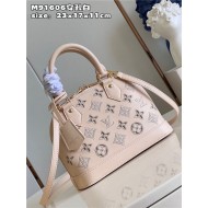 Louis Vuitton Alma BB Bag Calfskin Monogram Embroidrey M22878 Beige High