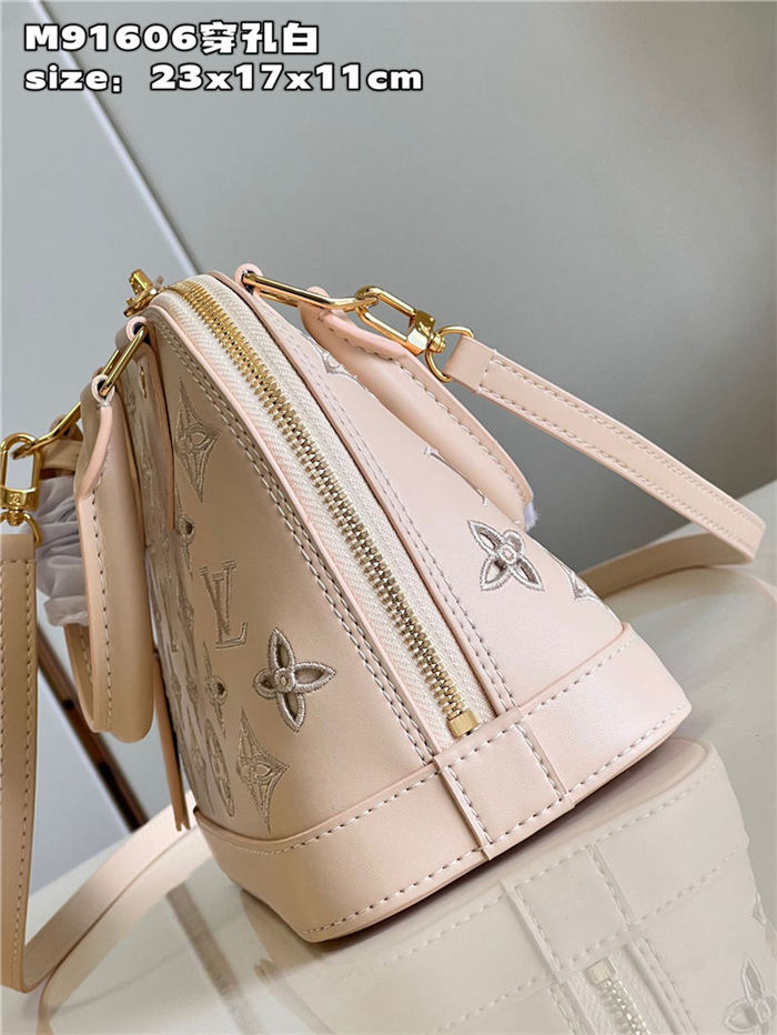 Louis Vuitton Alma BB Bag Calfskin Monogram Embroidrey M22878 Beige High