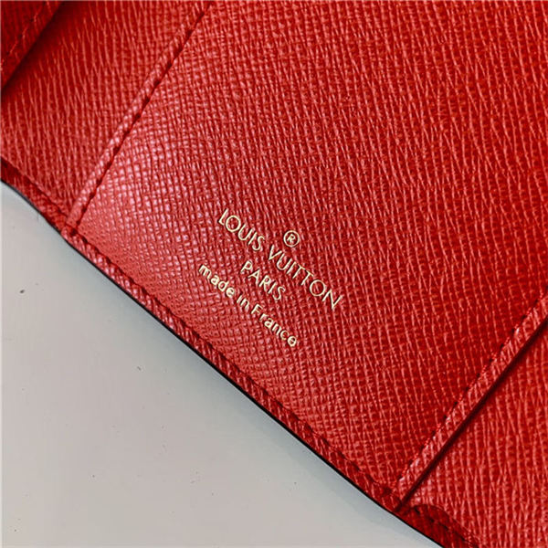 Louis Vuitton VICTORINE WALLET Damier Ebene N41659 Red High