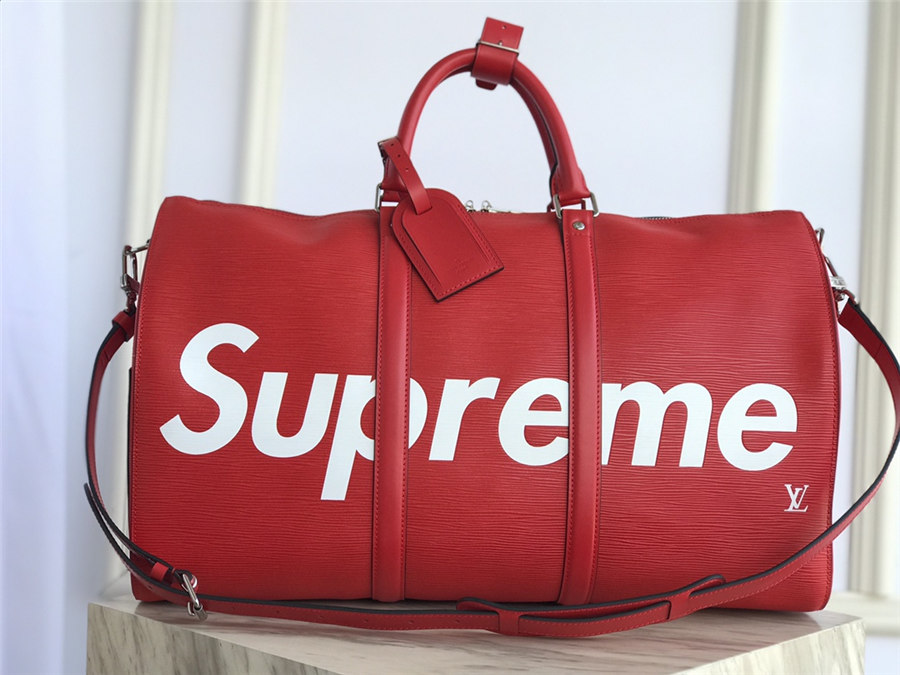 Louis Vuitton X Supreme Keepall Bandoulière 45 Red High