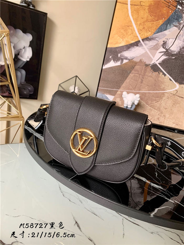 LV PONT 9 SOFT PM Bag Grained calfskin Black M58727 High