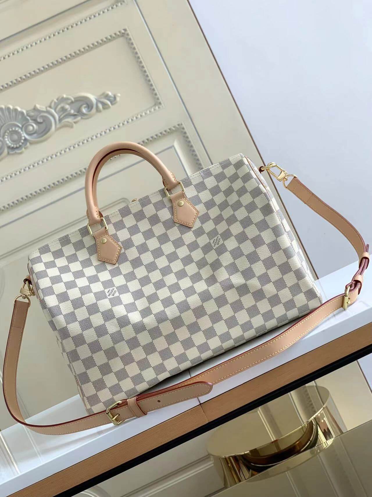 Louis Vuitton Speedy Bandoulière 35 Bag Damier Azur High