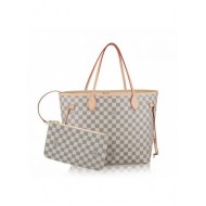 Louis Vuitton Neverfull MM Bag Damier Azur N41361 High