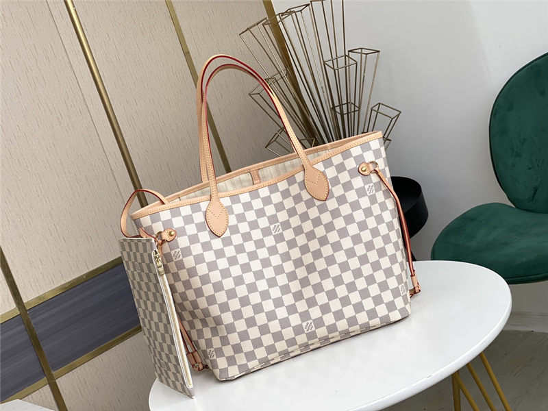 Louis Vuitton Neverfull MM Bag Damier Azur N41361 High