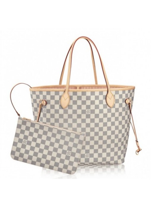 Louis Vuitton Neverfull MM Bag Damier Azur N41605 High