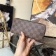 Louis Vuitton CLÉMENCE WALLET Damier Ebene N41626 Pink inside High