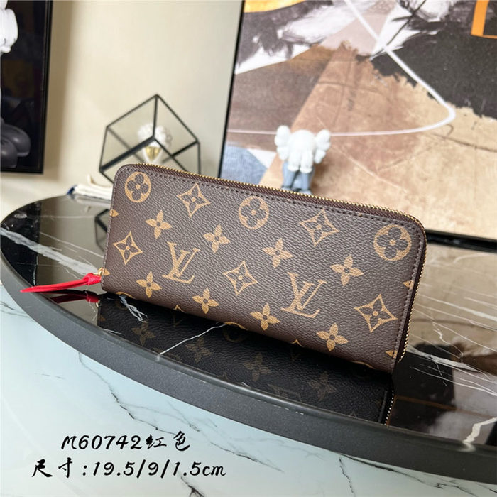 Louis Vuitton CLÉMENCE WALLET Monogram Red-Lining M60742 High