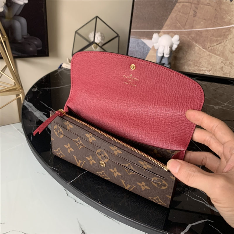 Louis Vuitton EMILIE Wallet Monogram Canvas Wine High