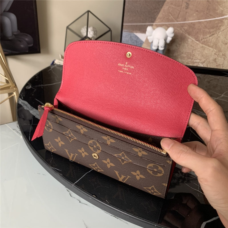 Louis Vuitton EMILIE Wallet Monogram Canvas Fuchsia High