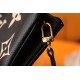 Louis Vuitton DOUBLE ZIP POCHETTE Monogram Empreinte Black and Beige High