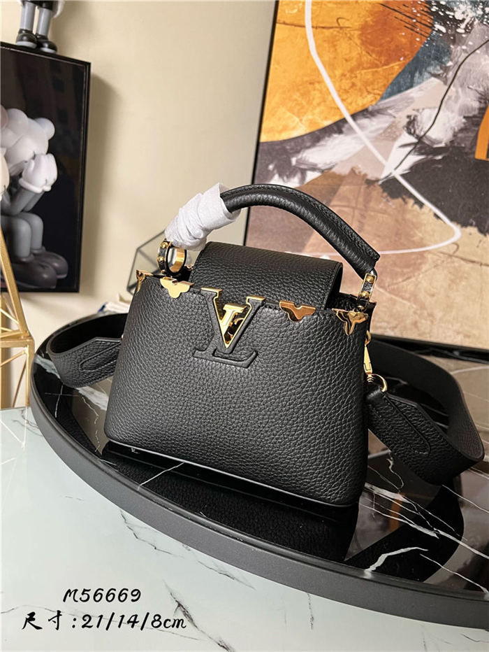 Louis Vuitton CAPUCINES MINI Taurillon Black M56669 High