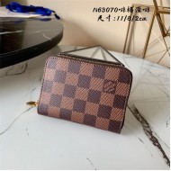 Louis Vuitton Zippy Coin Purse Damier Ebene Coffee-Inside N63070 High