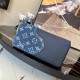 Louis Vuitton ZIPPY WALLET VERTICAL Monogram denim and Taurillon leather Blue M63095 High