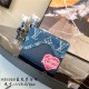 Louis Vuitton SLENDER WALLET Monogram denim and Taurillon leather Blue M81020 High