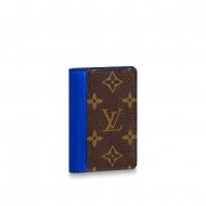 Louis Vuitton POCKET ORGANIZER Monogram Macassar M80778 Blue High