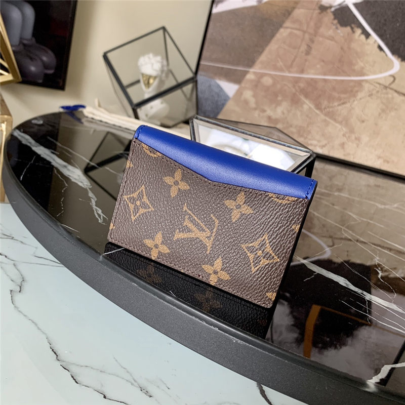 Louis Vuitton POCKET ORGANIZER Monogram Macassar M80778 Blue High