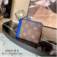 Louis Vuitton MULTIPLE WALLET Monogram Macassar M80781 Blue High