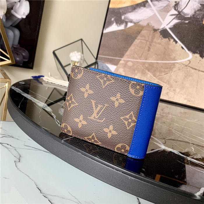 Louis Vuitton MULTIPLE WALLET Monogram Macassar M80781 Blue High