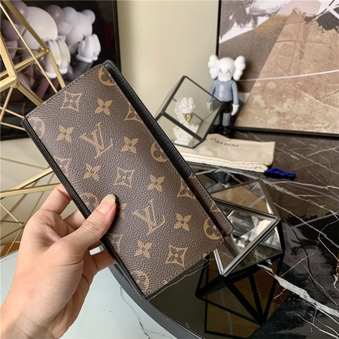 Louis Vuitton BRAZZA WALLET Monogram Macassar M69410 Black High