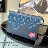 Louis Vuitton POCHETTE VOYAGE MM Monogram denim and Taurillon leather Blue M45961 High