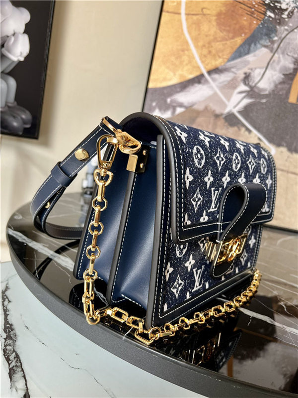 Louis Vuitton DAUPHINE MM BAG Denim Blue High