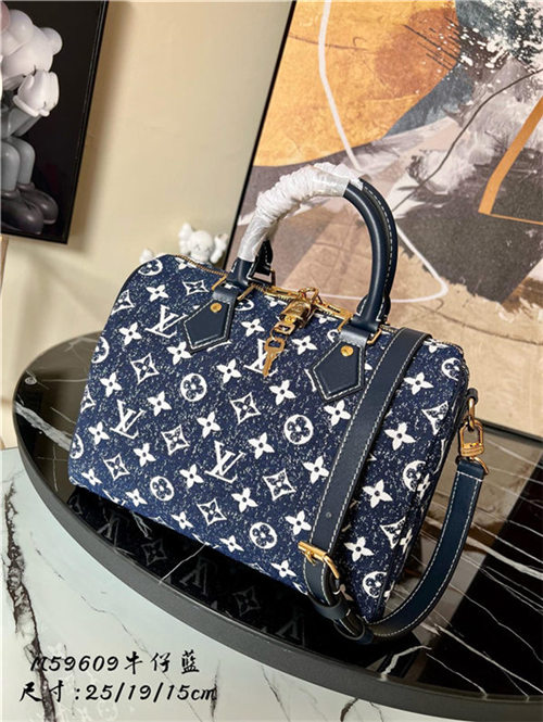 Louis Vuitton Speedy Bandouliere 25 Denim jacquard textile M59609 High