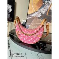 Louis Vuitton LOOP Handbag Denim Pink M81098 High