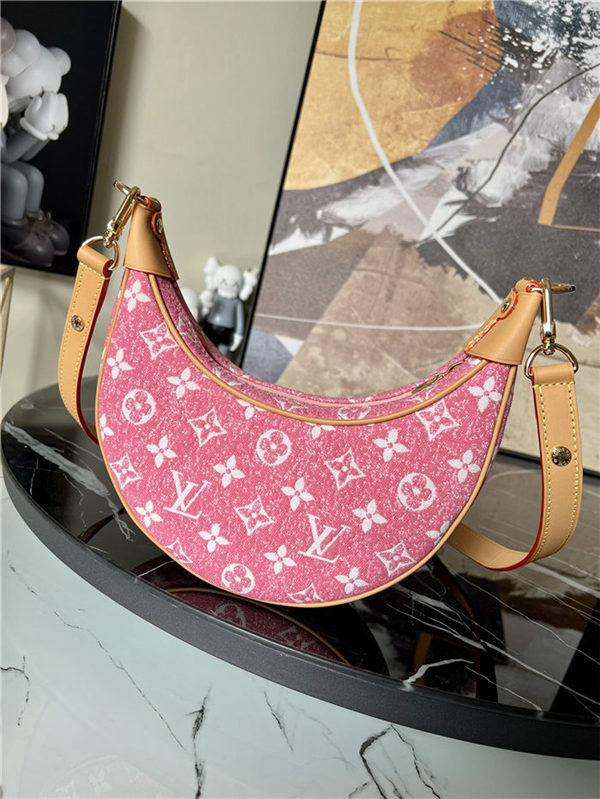 Louis Vuitton LOOP Handbag Denim Pink M81098 High