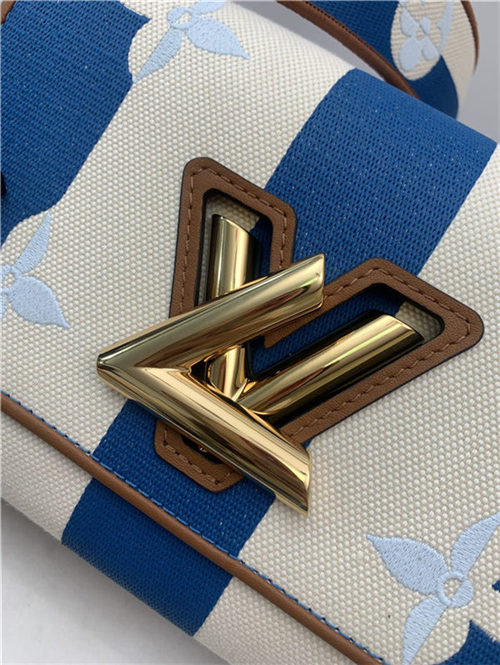 Louis Vuitton TWIST MM Embroidered canvas and calf leather M57659 Blue High