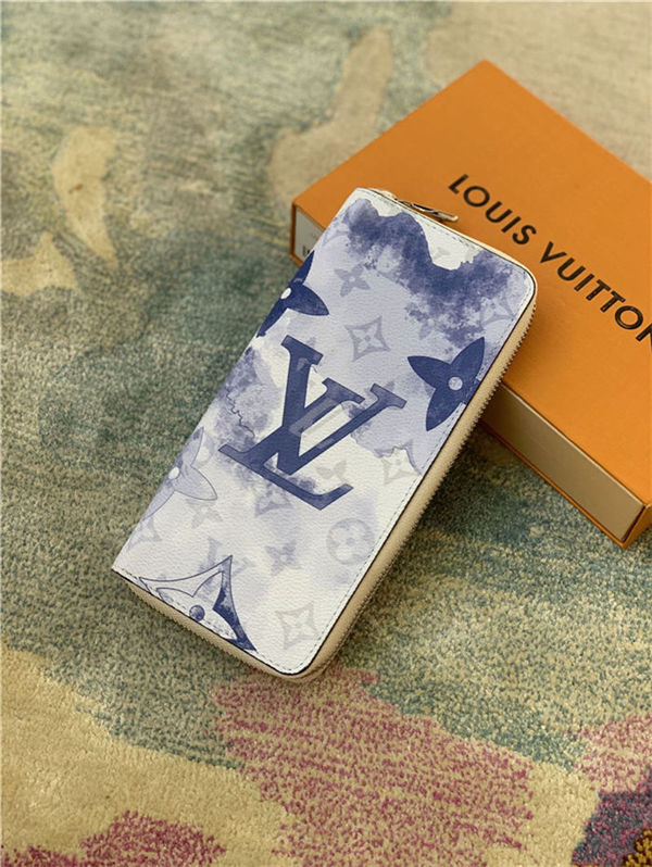 Louis Vuitton ZIPPY WALLET VERTICAL Monogram Watercolor M80499 Blue High