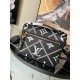 Louis Vuitton POCHETTE MÉTIS Embroidered embossed supple grained cowhide leather Black M46028 High