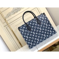 Louis Vuitton ONTHEGO MM Monogram Jacquard Denim Blue M59608 High