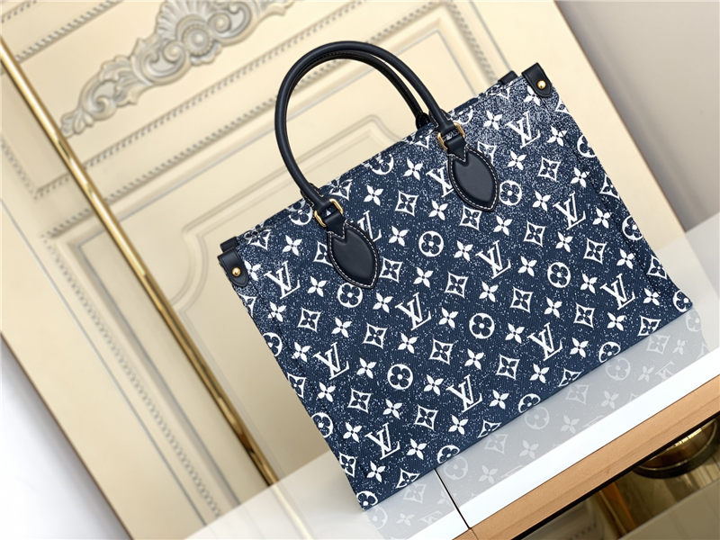 Louis Vuitton ONTHEGO MM Monogram Jacquard Denim Blue M59608 High