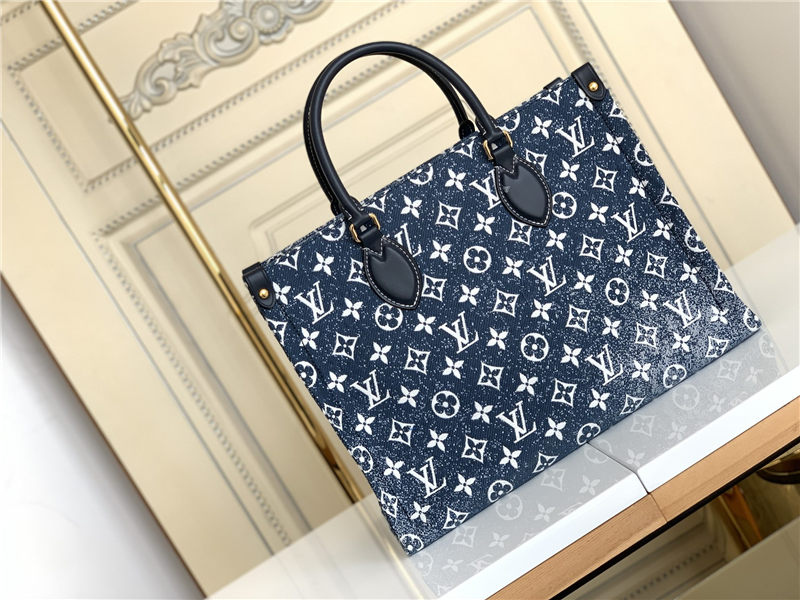 Louis Vuitton ONTHEGO MM Monogram Jacquard Denim Blue M59608 High