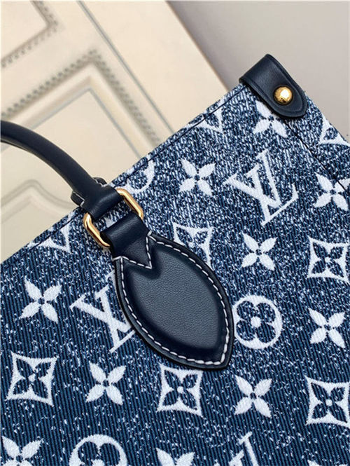 Louis Vuitton ONTHEGO MM Monogram Jacquard Denim Blue M59608 High