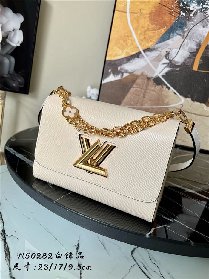 Louis Vuitton TWIST MM Epi Leather M50282 Cream High