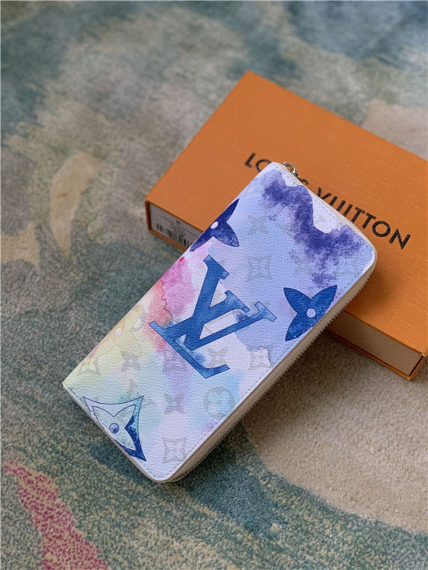 Louis Vuitton ZIPPY WALLET VERTICAL Monogram Watercolor M80499 Multicolor High