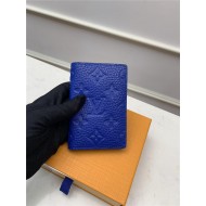 Louis Vuitton POCKET ORGANISER Monogram-embossed Taurillon cowhide leather M50585 Blue High