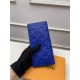 Louis Vuitton BRAZZA WALLET Monogram-embossed Taurillon cowhide leather M80592 Blue High