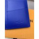 Louis Vuitton BRAZZA WALLET Monogram-embossed Taurillon cowhide leather M80592 Blue High