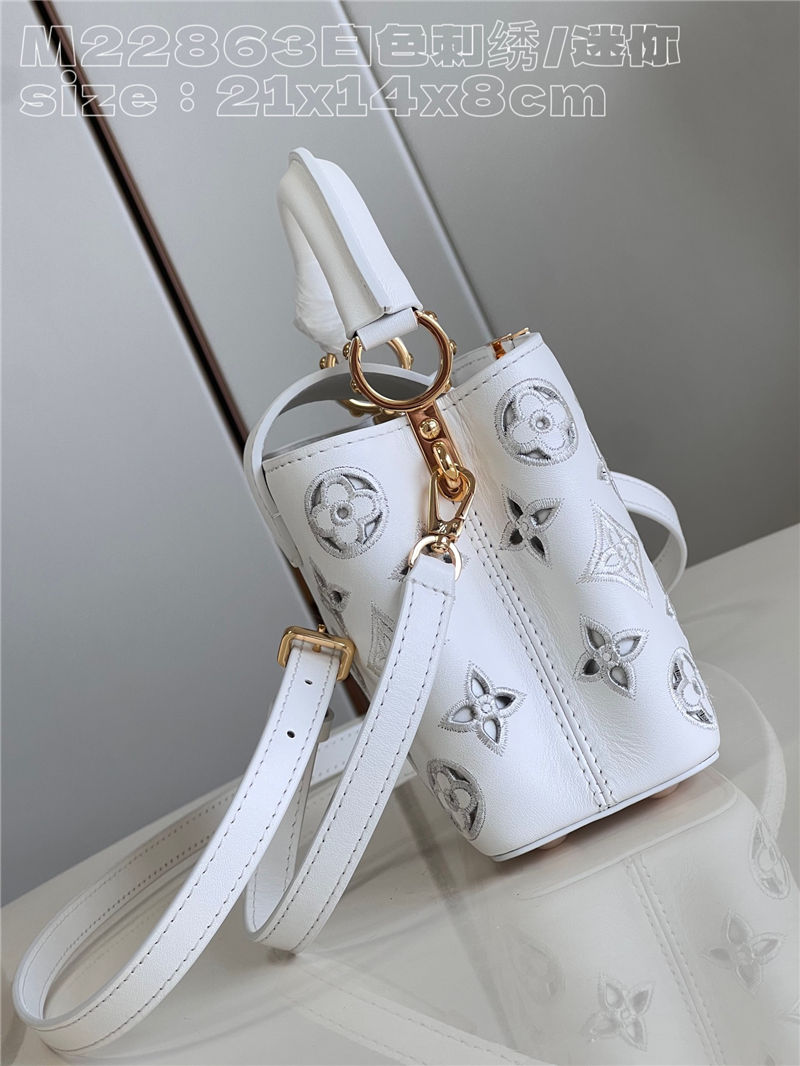 Louis Vuitton Capucines Mini Calfskin leather embroidery White M22922/M22863 High