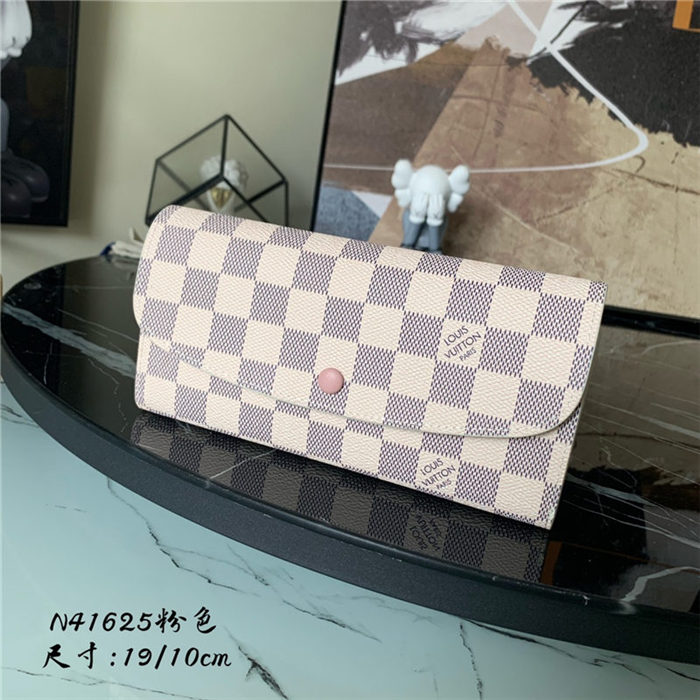 Louis Vuitton Emilie Wallet Damier Azur Pink High