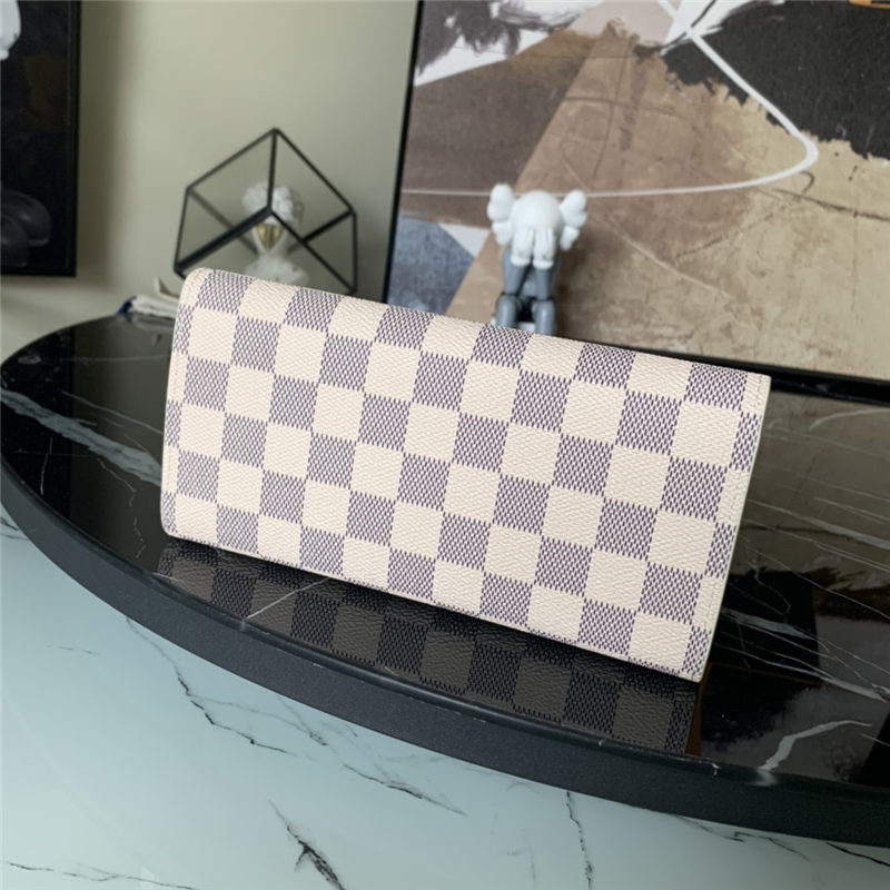 Louis Vuitton Emilie Wallet Damier Azur Pink High