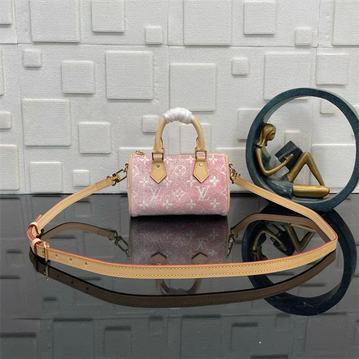 Louis Vuitton NANO SPEEDY Monogram jacquard denim Pink M81213 High