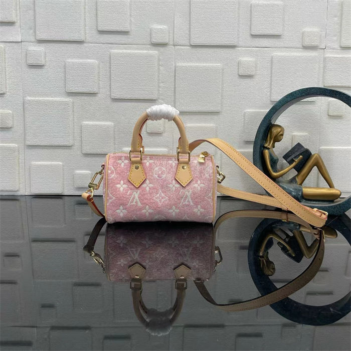 Louis Vuitton NANO SPEEDY Monogram jacquard denim Pink M81213 High