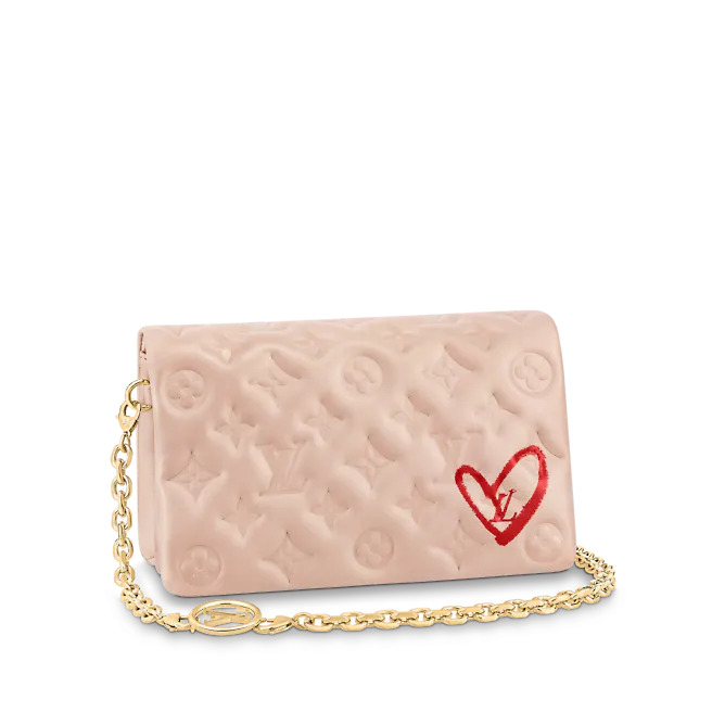 Louis Vuitton LIMITED EDITION - POCHETTE COUSSIN Monogram-embossed lambskin Pink M80834 High