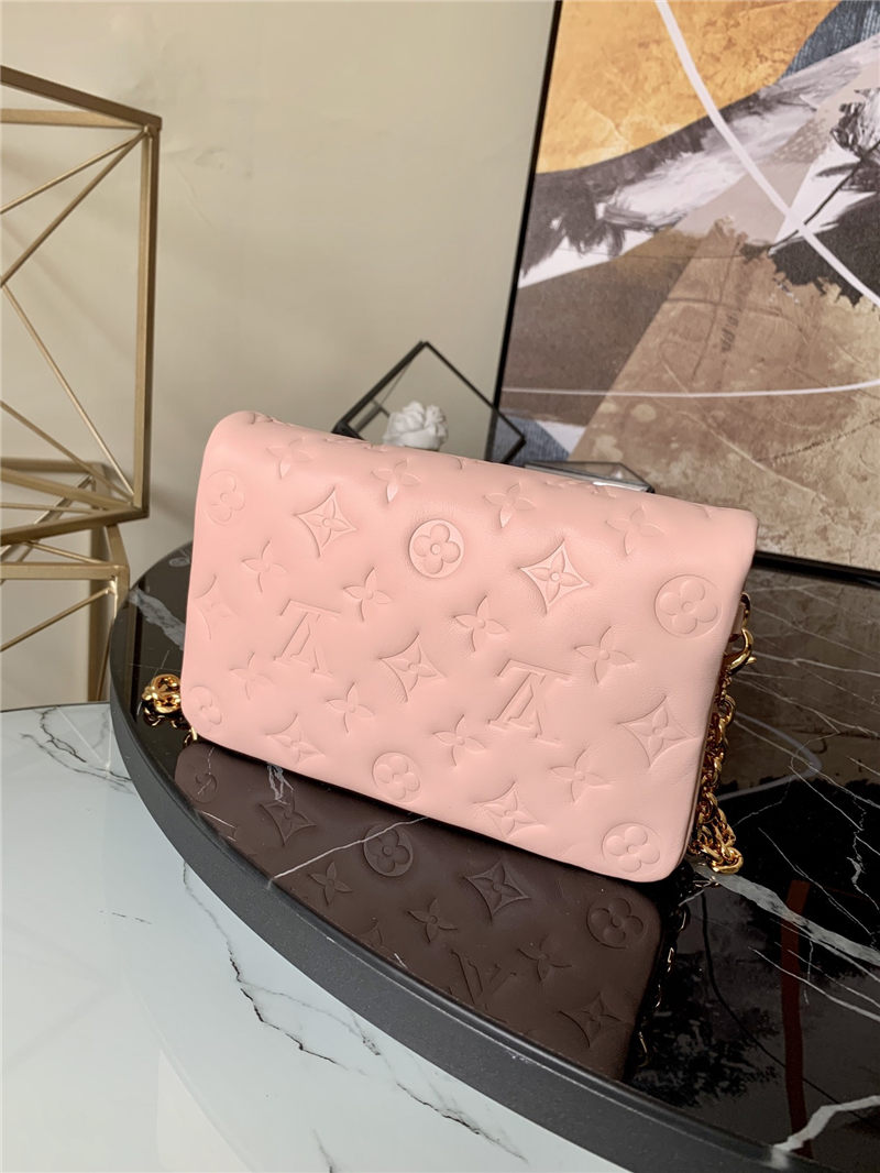 Louis Vuitton LIMITED EDITION - POCHETTE COUSSIN Monogram-embossed lambskin Pink M80834 High