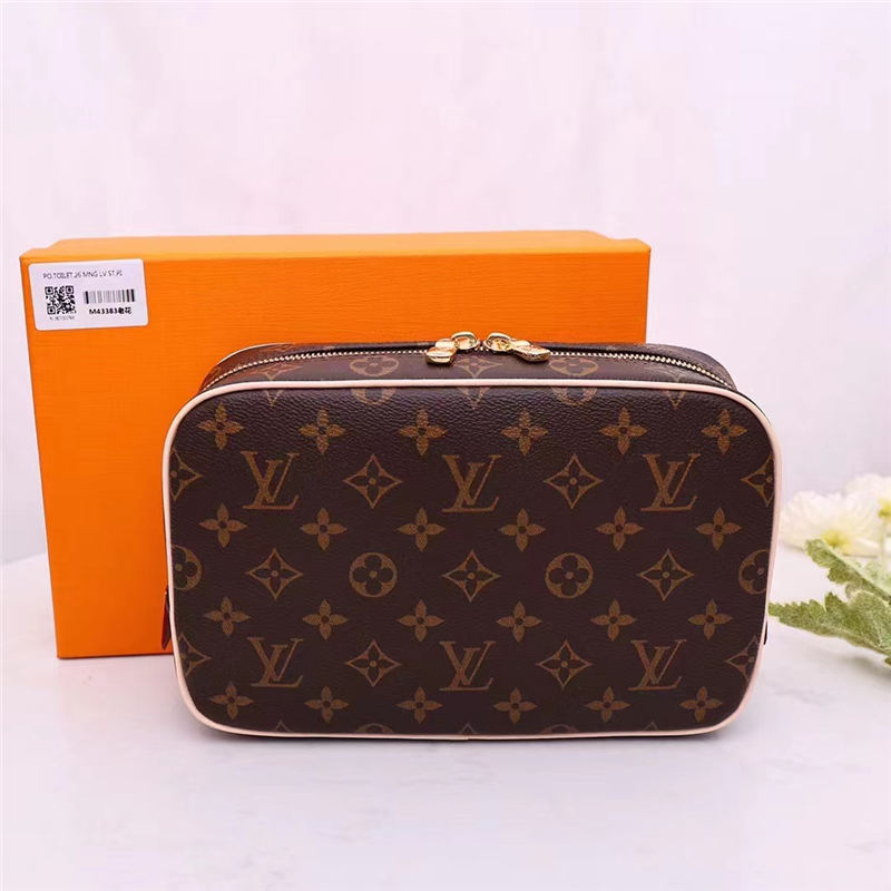 Louis Vuitton TOILET POUCH GM Monogram Macassar canvas High