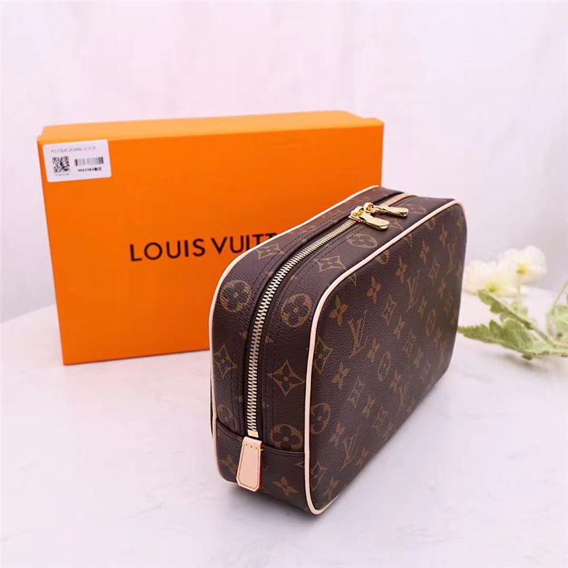 Louis Vuitton TOILET POUCH GM Monogram Macassar canvas High