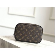 Louis Vuitton TOILET POUCH PM Monogram Macassar canvas High